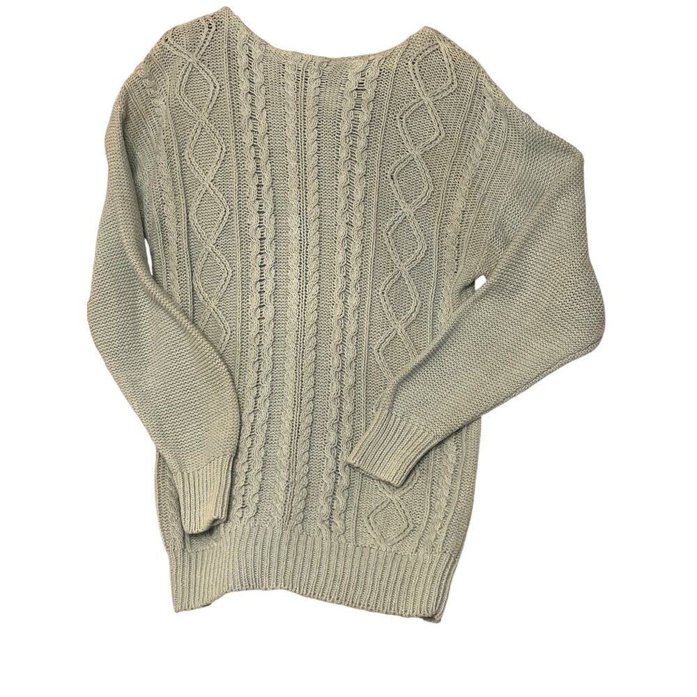 Fenn Wright & Manson Cable Knit Sweater Fisherman Light Blue Size Medium - Picture 1 of 12